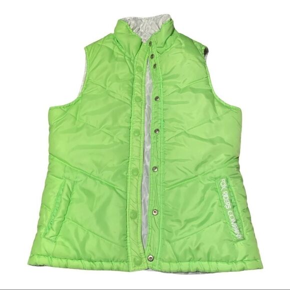 FOX Puffy Vest Light Green Snap Closure - Picture 1 of 10
